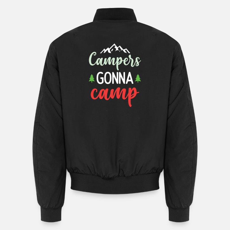 Campers Gonna Camp - Unisex Bomber Jacket - black