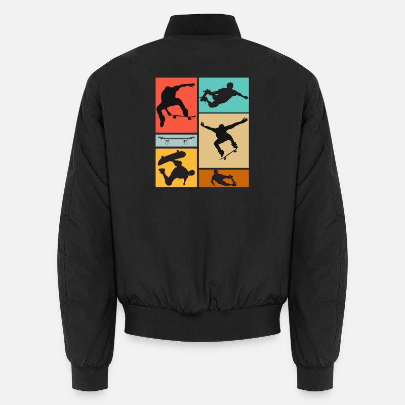 Skateboarding Coole Skateboarder Collage Bunt Unisex Bomberjacke