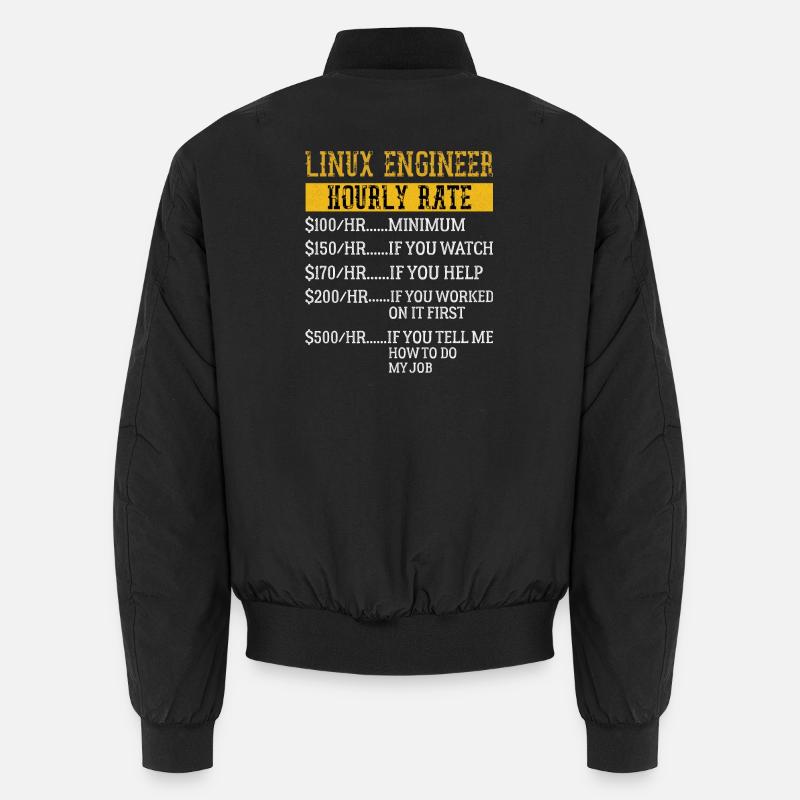 Linux Engineer Hourly Rate Mechanic Labor rate Unisex Bomber Jacket