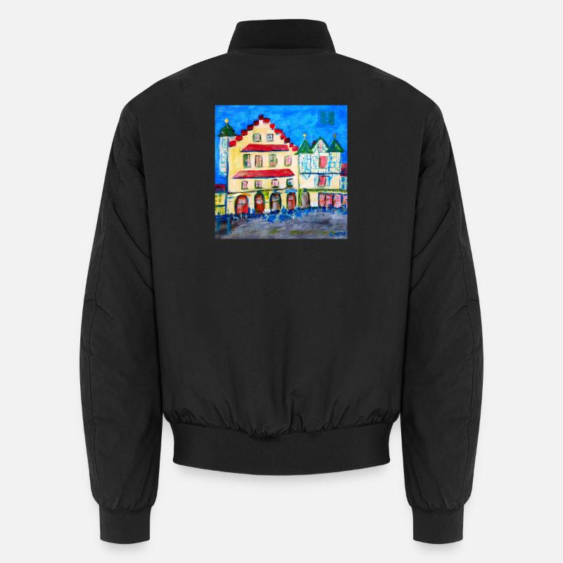 Urban Landscape in Expressionism - Unisex Bomber Jacket - black