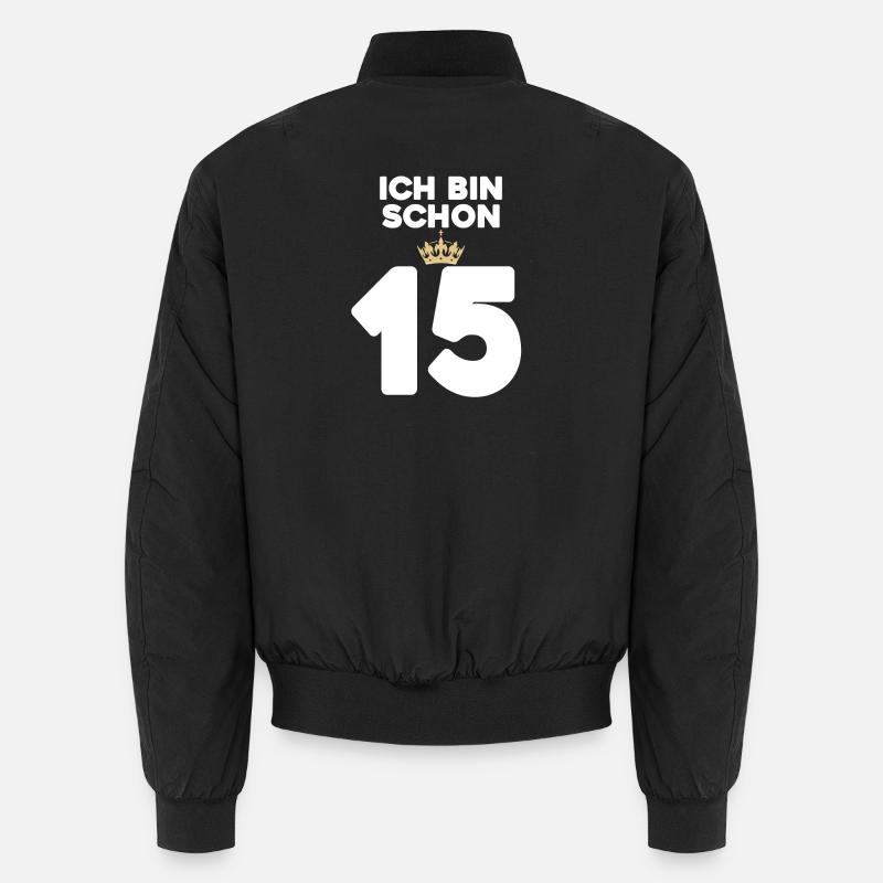 15. Geburtstag Geschenk - 15 Jahre mit Krone Unisex Bomberjacke