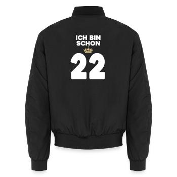 22. Geburtstag Geschenk - 22 Jahre mit Krone - Unisex Bomberjacke - Schwarz - Hinten - AI Model Male 185 light (185cm)