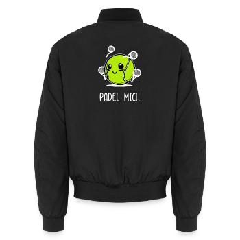 Tennis Spieler Sport Spruch Padel Schläger Bälle - Unisex Bomberjacke - Schwarz - Hinten - AI Model Male 185 light (185cm)