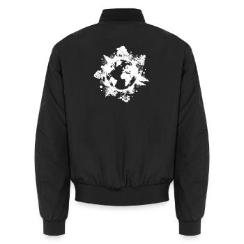 Planet Erde, Bäume, Klimaschutz, Umwelt - Unisex Bomberjacke - Schwarz - Hinten - AI Model Male 185 light (185cm)