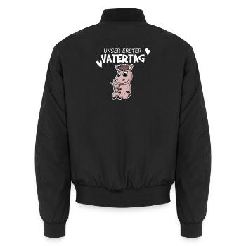 Vatertag - erster Vatertag Geschenk - Unisex Bomberjacke - Schwarz - Hinten - AI Model Male 185 light (185cm)