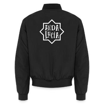 Andalusien 5 (dunkel) - Unisex Bomberjacke - Schwarz - Hinten - AI Model Male 185 light (185cm)