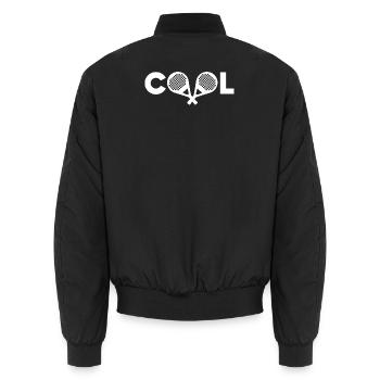 Cooler Spruch Padel Schläger Sportart Aufschlag - Unisex Bomberjacke - Schwarz - Hinten - AI Model Male 185 light (185cm)