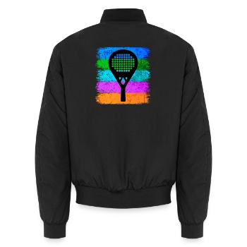 Padel Sport Raquette Loisirs Padel Fans de jeux - Bomber unisexe - noir - Dos - AI Model Male 185 light (185cm)
