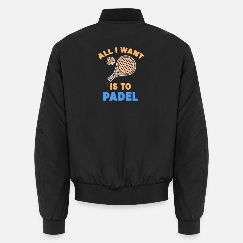 Padel Statement Padel Game Players Rackets Balls Unisex Bomber Jacket