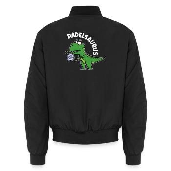 Padel Padelspiel Sport Spieler Dinosaurier Spruch - Unisex Bomberjacke - Schwarz - Hinten - AI Model Male 185 light (185cm)