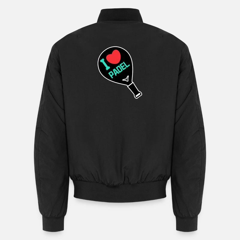 Racket Player Heart I Love Padel Statement Unisex Bomber Jacket