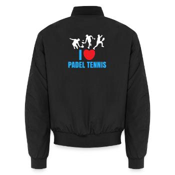 Ich Liebe Padel Padelteam Tennis Statement Herz - Unisex Bomberjacke - Schwarz - Hinten - AI Model Male 185 light (185cm)