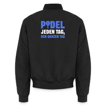 Spieler Padel Tennis Statement Spieler Training - Unisex Bomberjacke - Schwarz - Hinten - AI Model Male 185 light (185cm)