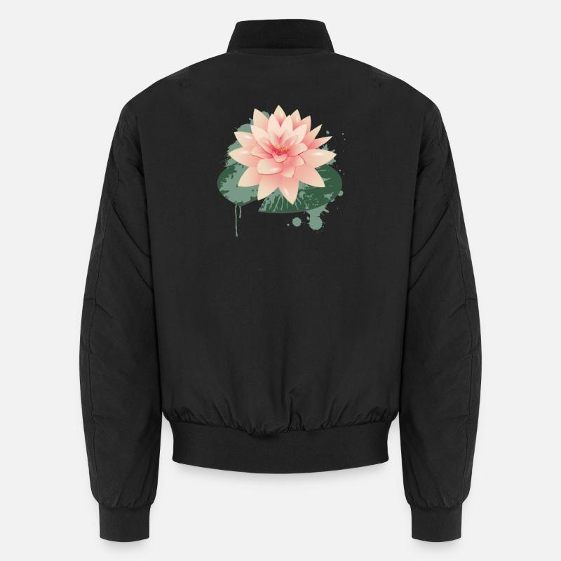 Water lily graffiti with green lily pad Unisex Bomber Jacket