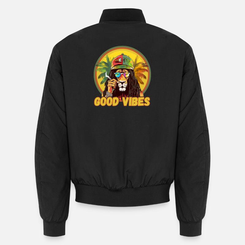 Rasta Lion Good Vibes - Unisex Bomberjacke - Schwarz