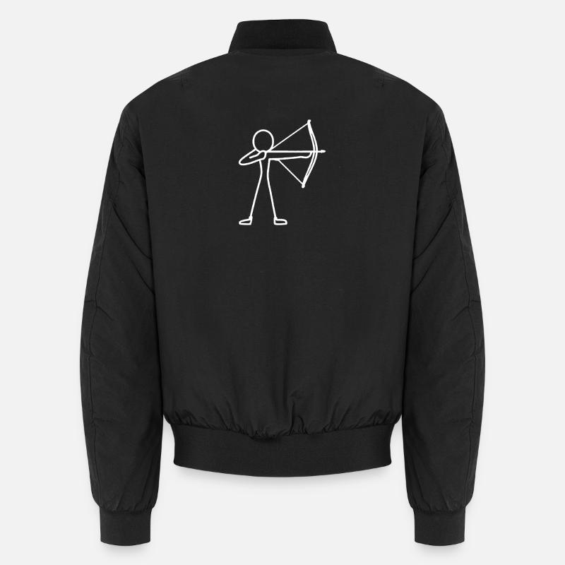 Strichmännchen Bogen Bogenschießen Bogenschütze - Unisex Bomberjacke - Schwarz