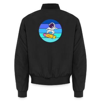 astronaut, space, cosmonaut - Unisex Bomber Jacket - black - Back - AI Model Male 185 light (185cm)