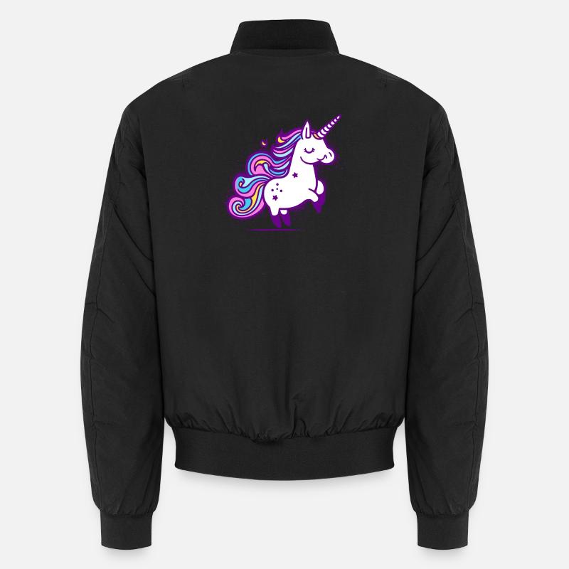 Skurriles Regenbogen-Einhorn-Design Unisex Bomberjacke