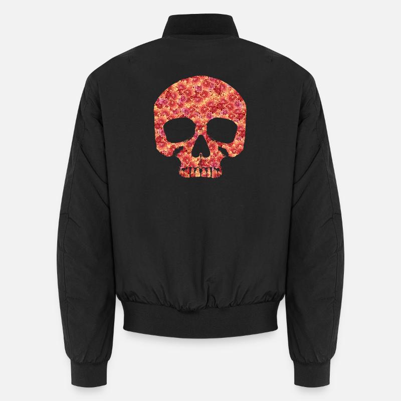 Crâne avec des fleurs Bomber unisexe