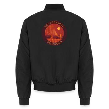 San Francisco | Golden Gate Bridge - Unisex Bomberjacke - Schwarz - Hinten - AI Model Male 185 light (185cm)