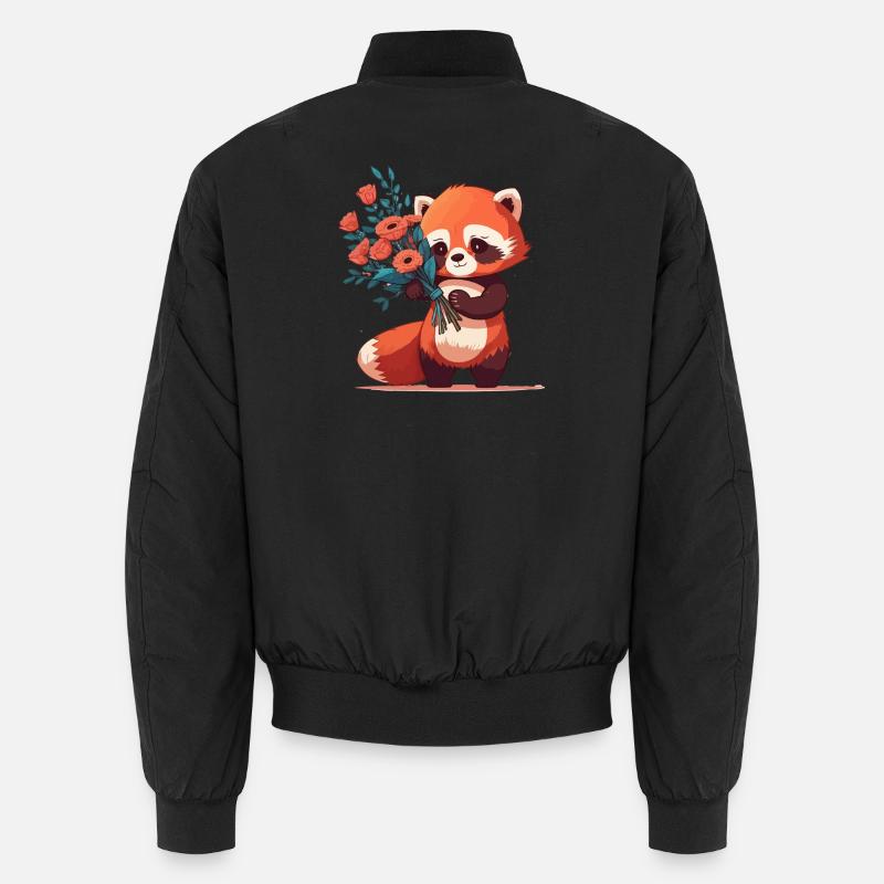 Panda roux à fleurs Bomber unisexe