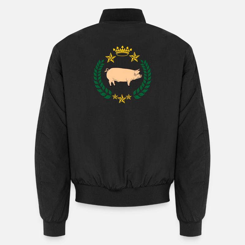 Pig stained in laurel wreath - Unisex Bomber Jacket - black