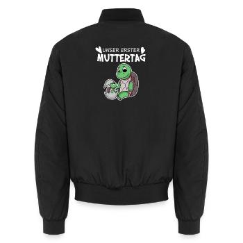 Muttertag - erster Muttertag Geschenk - Unisex Bomberjacke - Schwarz - Hinten - AI Model Male 185 light (185cm)