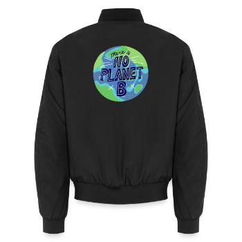 kein Planet B, Mutter Natur, Planet Erde - Unisex Bomberjacke - Schwarz - Hinten - AI Model Male 185 light (185cm)