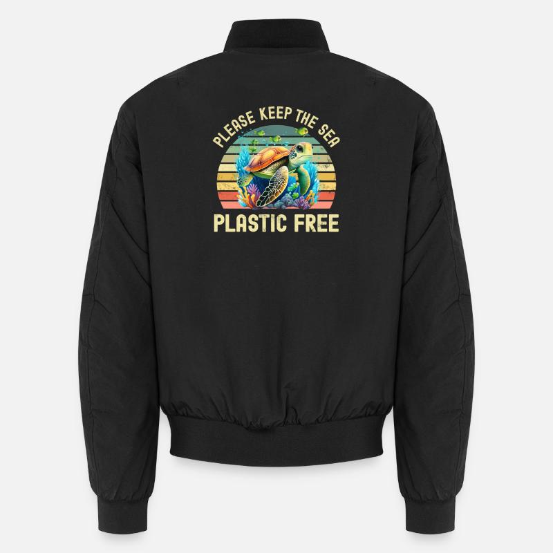 Sea Turtle Environmental Protection - Unisex Bomber Jacket - black
