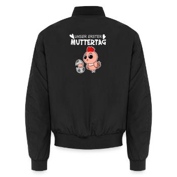 Muttertag - erster Muttertag Geschenk - Unisex Bomberjacke - Schwarz - Hinten - AI Model Male 185 light (185cm)