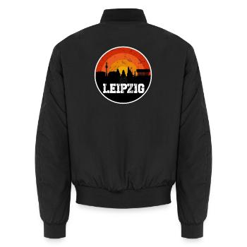 La ligne d’horizon de Leipzig - Bomber unisexe - noir - Dos - AI Model Male 185 light (185cm)