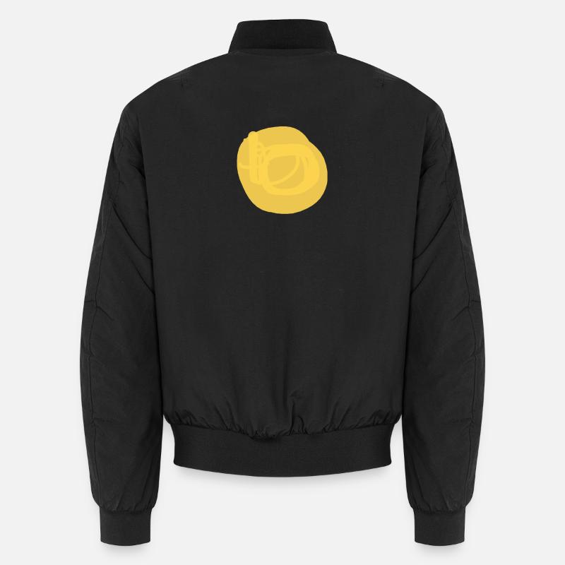 The yellow circle - Unisex Bomber Jacket - black