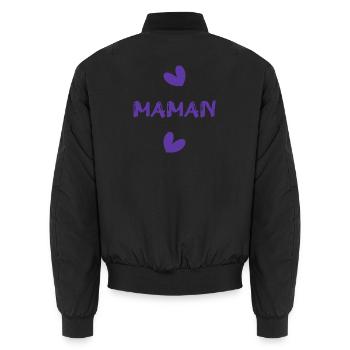 BONNE FÊTE MAMAN. MAMAN. FÊTE DES MÈRES. JE T'AIME - Bomber unisexe - noir - Dos - AI Model Male 185 light (185cm)