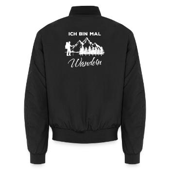 Wanderer Bergsteigen Statement Wandern Klettern - Unisex Bomberjacke - Schwarz - Hinten - AI Model Male 185 light (185cm)