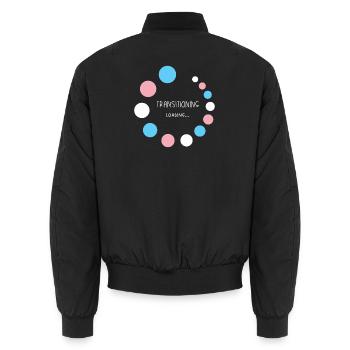 Mois de la fierté - Transition... Chargement - Bomber unisexe - noir - Dos - AI Model Male 185 light (185cm)