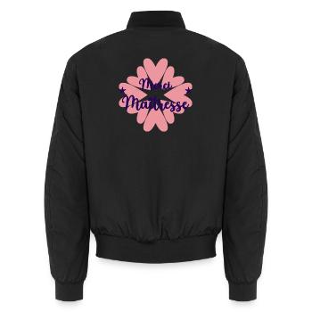MAÎTRESSE.MERCI. MERCI MAÎTRESSE. CADEAU MAÎTRESSE - Bomber unisexe - noir - Dos - AI Model Male 185 light (185cm)