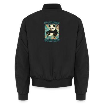 L’aventure de Panda sur roues - Bomber unisexe - noir - Dos - AI Model Male 185 light (185cm)