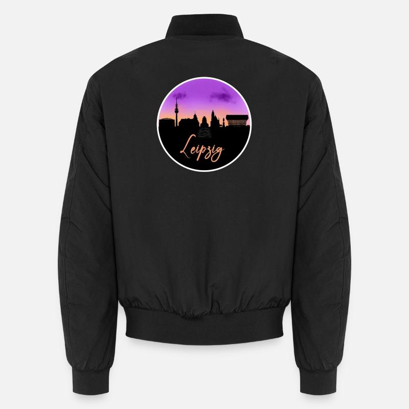 Leipzig Fine Skyline - Unisex Bomber Jacket - black