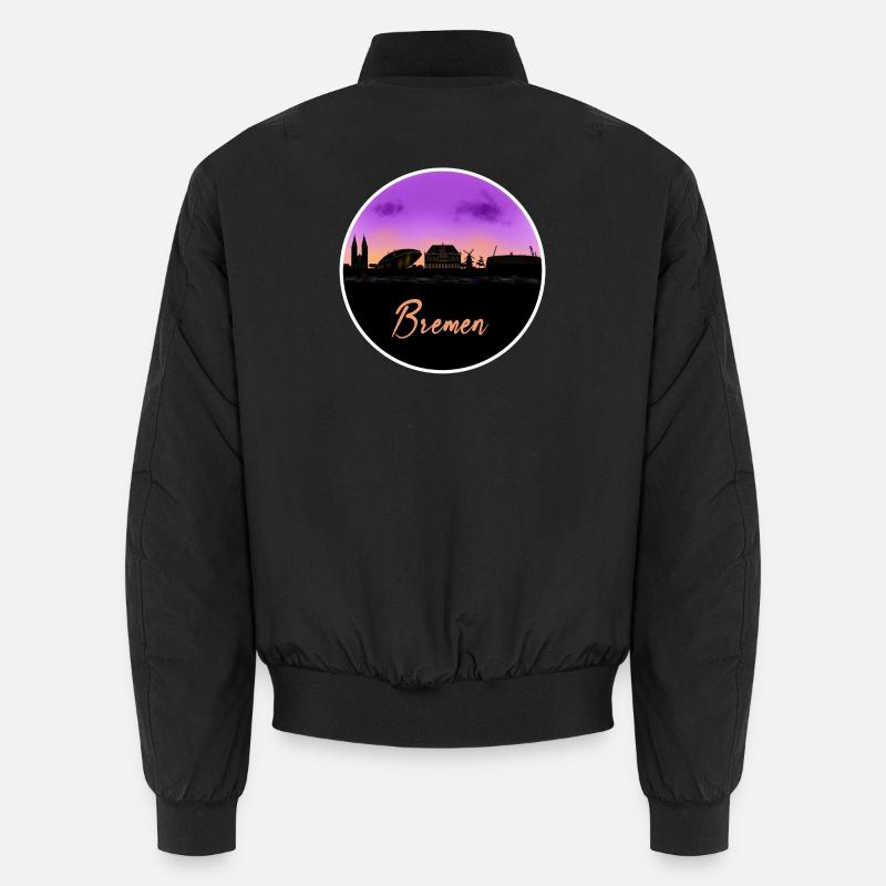 Bremen Fine Skyline - Unisex Bomber Jacket - black
