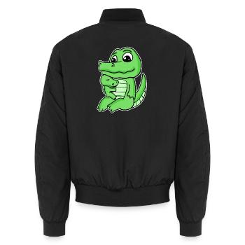 Famille Crocodile - Crocodile avec bébé - Bomber unisexe - noir - Dos - AI Model Male 185 light (185cm)