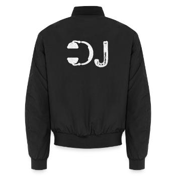 DJ Headphone Shirt I Heart Being A DJs Party Tee - Unisex Bomber Jacket - black - Back - AI Model Male 185 light (185cm)