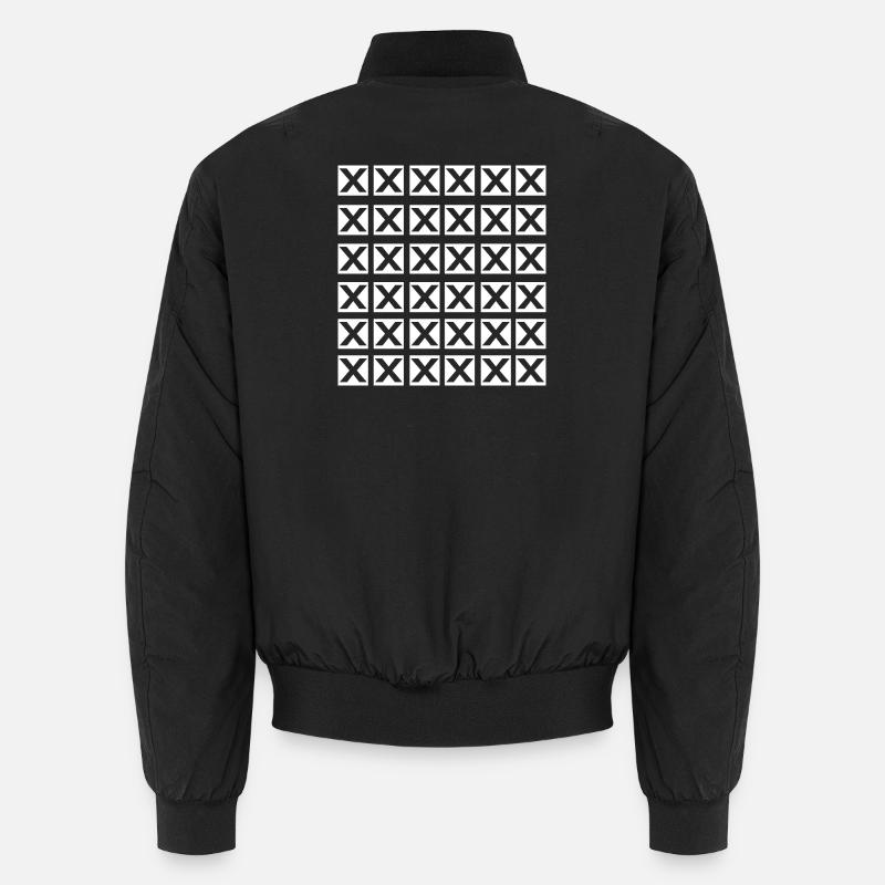 Cooles X-Grid-Design - Unisex Bomberjacke - Schwarz