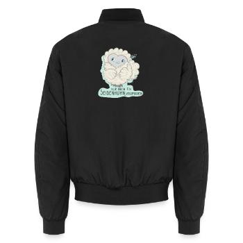 Lioba Seidenhuhn - Unisex Bomberjacke - Schwarz - Hinten - AI Model Male 185 light (185cm)