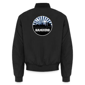 Hamburg Heimspiel Skyline - Unisex Bomberjacke - Schwarz - Hinten - AI Model Male 185 light (185cm)