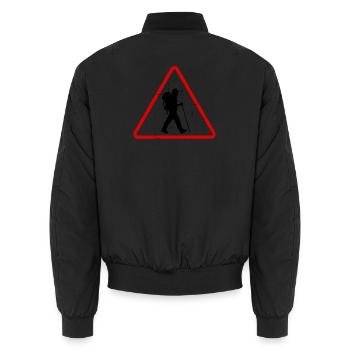 Bergsteigen Wandern Wanderrouten Wanderung Touren - Unisex Bomberjacke - Schwarz - Hinten - AI Model Male 185 light (185cm)