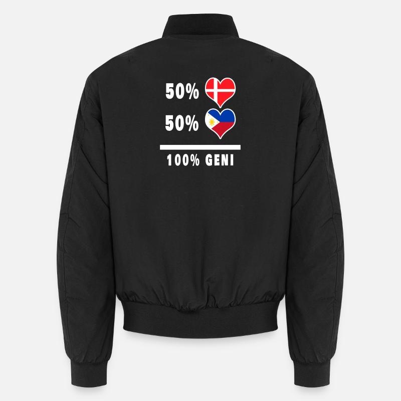 Philippines and Denmark 100% genius flag Unisex Bomber Jacket