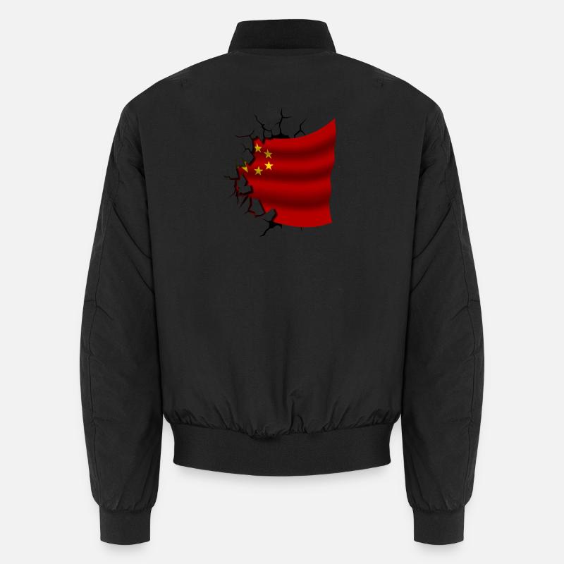 Drapeau de la Chine - Chine - Drapeau Broken Design Bomber unisexe