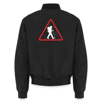 Wanderer Wanderung Bergwandern Wandern Klettern - Unisex Bomberjacke - Schwarz - Hinten - AI Model Male 185 light (185cm)