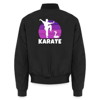 karaté, karatéka, karaté sport - Bomber unisexe - noir - Dos - AI Model Male 185 light (185cm)