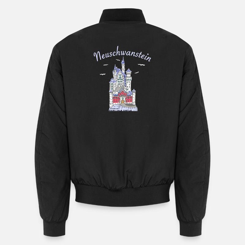 Neuschwanstein Castle, Bavaria in Germany - Unisex Bomber Jacket - black